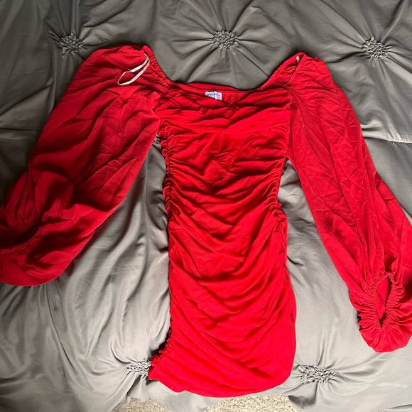 THATSSOFETCH RED BODYCON DRESS - Picture 3 of 5